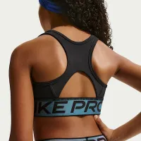 Nike Pro Swoosh Big детские Sports Bra with Shine Accents цвет черный