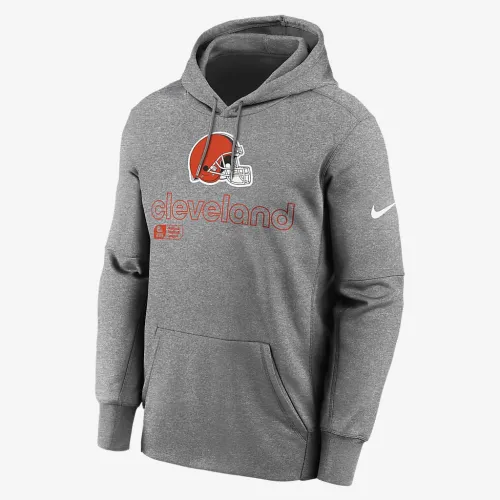 Cleveland колір коричневийs Men’s Nike Therma NFL Pullover Толстовка з капюшоном колір сірий