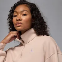 Nike Jordan Brooklyn Fleece жіноча 1/4-Zip Top колір коричневий