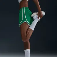 Nike Tempo женская Dri-FIT Mid-Rise Brief-Lined Running шорты цвет зеленый