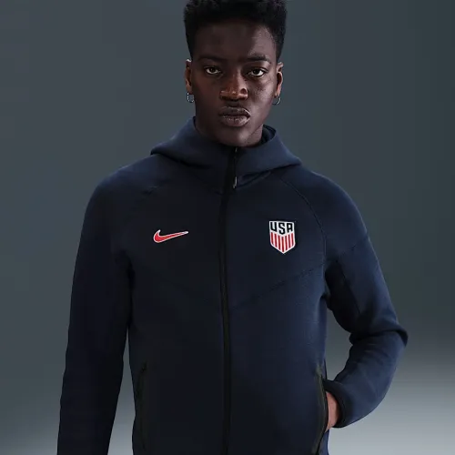 USMNT Tech Windrunner чоловічі Nike Soccer Fleece Full-Zip Толстовка з капюшоном блакитний