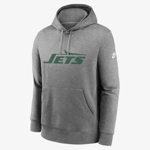 New York Jets Rewind Club Logo Men’s Nike NFL Pullover Толстовка с капюшоном цвет серый