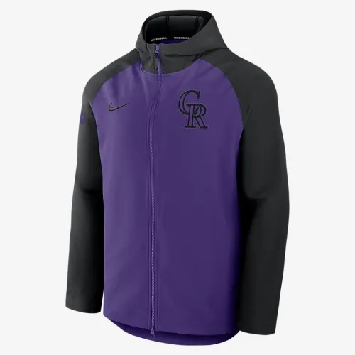 Colorado Rockies Authentic Collection Men’s Nike Therma MLB Full-Zip Куртка колір фіолетовий