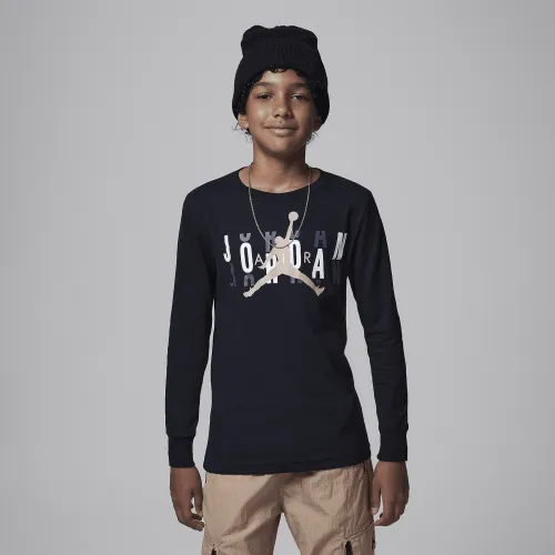 Nike Jordan Scramble Long Sleeve Tee Big Kids футболка цвет черный