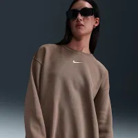 Nike Sportswear Phoenix Fleece женская оверсайз Crew-Neck свитшот цвет коричневый