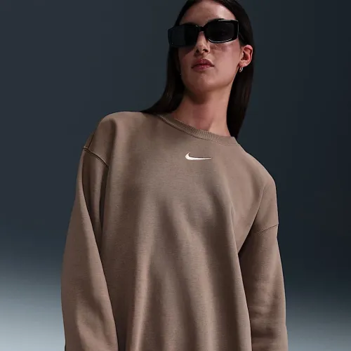 Nike Sportswear Phoenix Fleece женская оверсайз Crew-Neck свитшот цвет коричневый