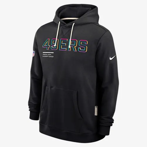San Francisco 49ers Crucial Catch Sideline мужские Nike Dri-FIT NFL Pullover Толстовка с капюшоном цвет черный