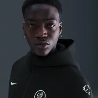 Chelsea FC Tech Windrunner мужские Nike Total 90 Soccer Fleece Full-Zip Куртка цвет черный
