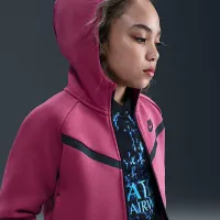 Nike Sportswear Tech Fleece Girls' Full-Zip Толстовка с капюшоном цвет фиолетовый