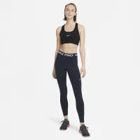 Nike Pro женская Mid-Rise Mesh-Paneled лосины синий