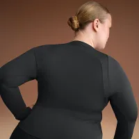 NikeSKIMS Airy жіноча Long-Sleeve Crew-Neck Top колір чорний