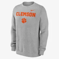 Clemson Tigers Primetime Primary Stack мужские Nike College Pullover Crew цвет серый