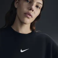 Nike Sportswear Phoenix Fleece женская оверсайз Crew-Neck свитшот цвет черный
