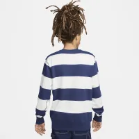 Nike Club Fleece мужские Striped Heavyweight French Terry Crew синий