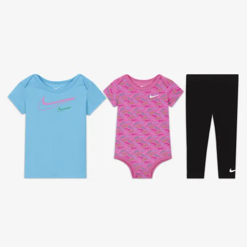 Nike Swoosh Logo Baby (12-24M) 3-Piece Bodysuit набор многоцветный