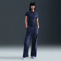 Nike Sportswear Chill Knit жіноча Tight Short-Sleeve Mock-Neck Top блакитний