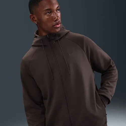 Nike Primary Fleece чоловічі Dri-FIT UV Full-Zip Performance Толстовка з капюшоном колір коричневий