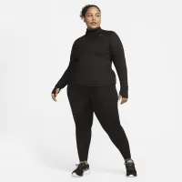 Nike Dri-FIT Swift Element UV женская 1/4-Zip Running Top (большие размеры) цвет черный