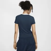 Nike Sportswear Chill Knit жіноча Slim Cropped Tee блакитний