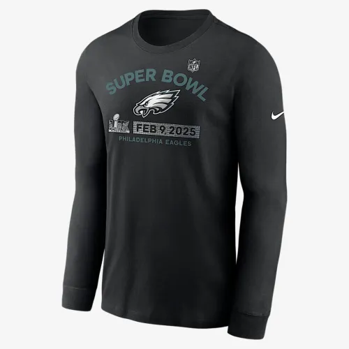 Philadelphia Eagles Super Bowl LIX Bound Team Logo чоловічі Nike NFL Long-Sleeve футболка колір чорний