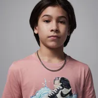 Nike Jordan Big дитячі AJ1 Wave футболка Pink
