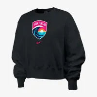 San Diego Wave FC Phoenix Fleece женская Nike NWSL Crew-Neck свитшот цвет черный