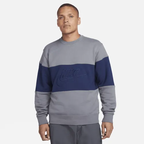 Nike Club чоловічі French Terry Color-Blocked Crew колір сірий