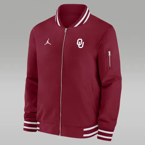 Nike Oklahoma Sooners Sideline мужские Jordan College Full-Zip Bomber Куртка цвет красный