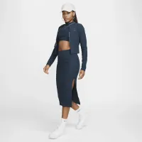 Nike Sportswear Chill Rib женская Slim Midi юбка синий