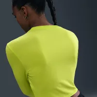 Nike Sportswear Chill Knit женская Slim Long-Sleeve Cropped Top цвет зеленый