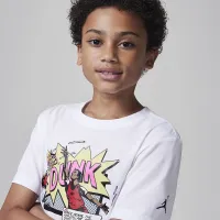 Nike Air Jordan Big дитячі Dunk Comics футболка колір білий
