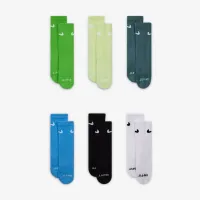 Nike Dri-FIT Performance Basics Big детские Crew носки (6 пары) цвет зеленый