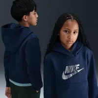 Nike Sportswear Club Fleece Big детские Толстовка с капюшоном синий