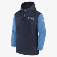 Tennessee Titans Sideline Pre-Game Player чоловічі Nike NFL 1/2-Zip Hooded Куртка блакитний