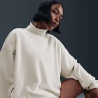 Nike Sportswear Phoenix Plush жіноча Cozy Fleece оверсайз Mock-Neck Top колір сірий