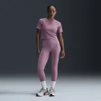 Nike Zenvy Rib женская Dri-FIT Short-Sleeve Top цвет фиолетовый