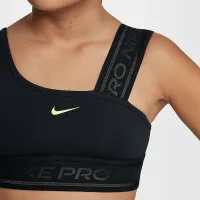 Nike Pro Swoosh Girls' Asymmetrical Sports Bra цвет черный