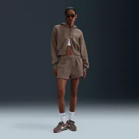 Nike Sportswear Phoenix Fleece жіноча З високою талією Loose шорти колір коричневий
