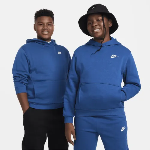 Nike Sportswear Club Fleece Big дитячі Pullover Толстовка з капюшоном (Extended Size) блакитний