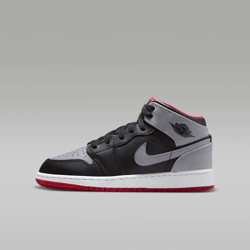 Nike Air Jordan 1 Mid Big детские Кроссовки цвет черный