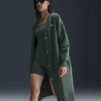 Nike Sportswear Phoenix Fleece женская оверсайз Long Cardigan цвет зеленый