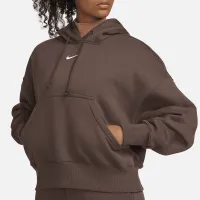 Nike Sportswear Phoenix Fleece женская Over-оверсайз Pullover Толстовка с капюшоном цвет коричневый
