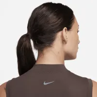 Nike One Fitted женская Dri-FIT Mock-Neck Cropped Tank Top цвет коричневый