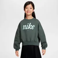 Nike Sportswear Club Fleece Girls' Boxy Crew-Neck свитшот цвет зеленый