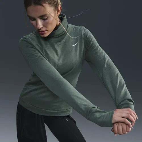 Nike Therma-FIT Swift Element женская Turtleneck Running Top цвет зеленый
