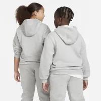 Nike Sportswear Club Fleece Big дитячі Pullover Толстовка з капюшоном (Extended Size) колір сірий