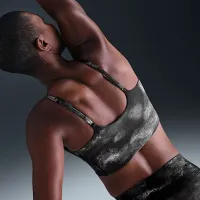Nike One Convertible женская Light-Support Lightly Lined Longline Printed Sports Bra цвет черный