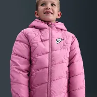 Nike Little детские Swoosh Quilted Puffer Куртка Pink