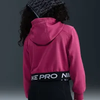 Nike Pro Fleece Big дитячі (Girls') Dri-FIT Full-Zip Толстовка з капюшоном колір фіолетовий