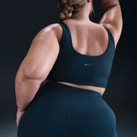 Nike Zenvy Rib жіноча Gentle-Support З високою талією 7/8 лосіни (великі розміри) блакитний